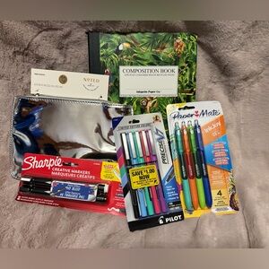 Pilot Precise V5 & Paper Mate InkJoy Pen Bundle w Sharpie Markers, Notebook